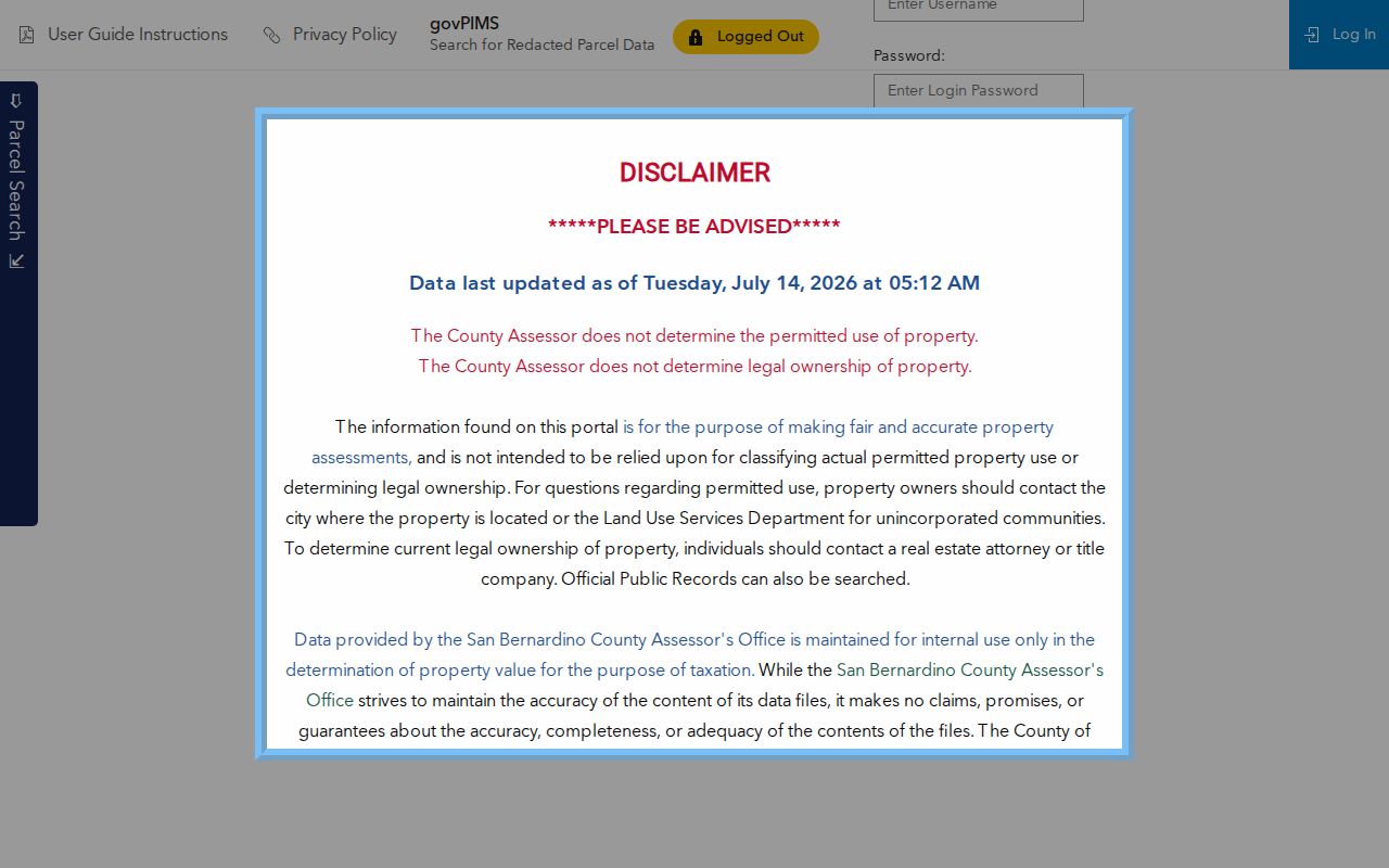 Twentynine Palms people search assessor name and address fields