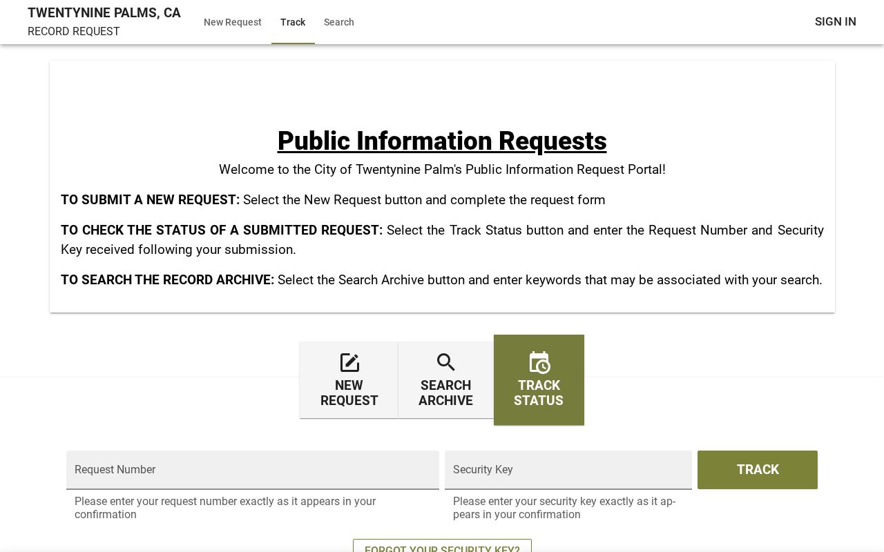 Twentynine Palms people search public records request portal