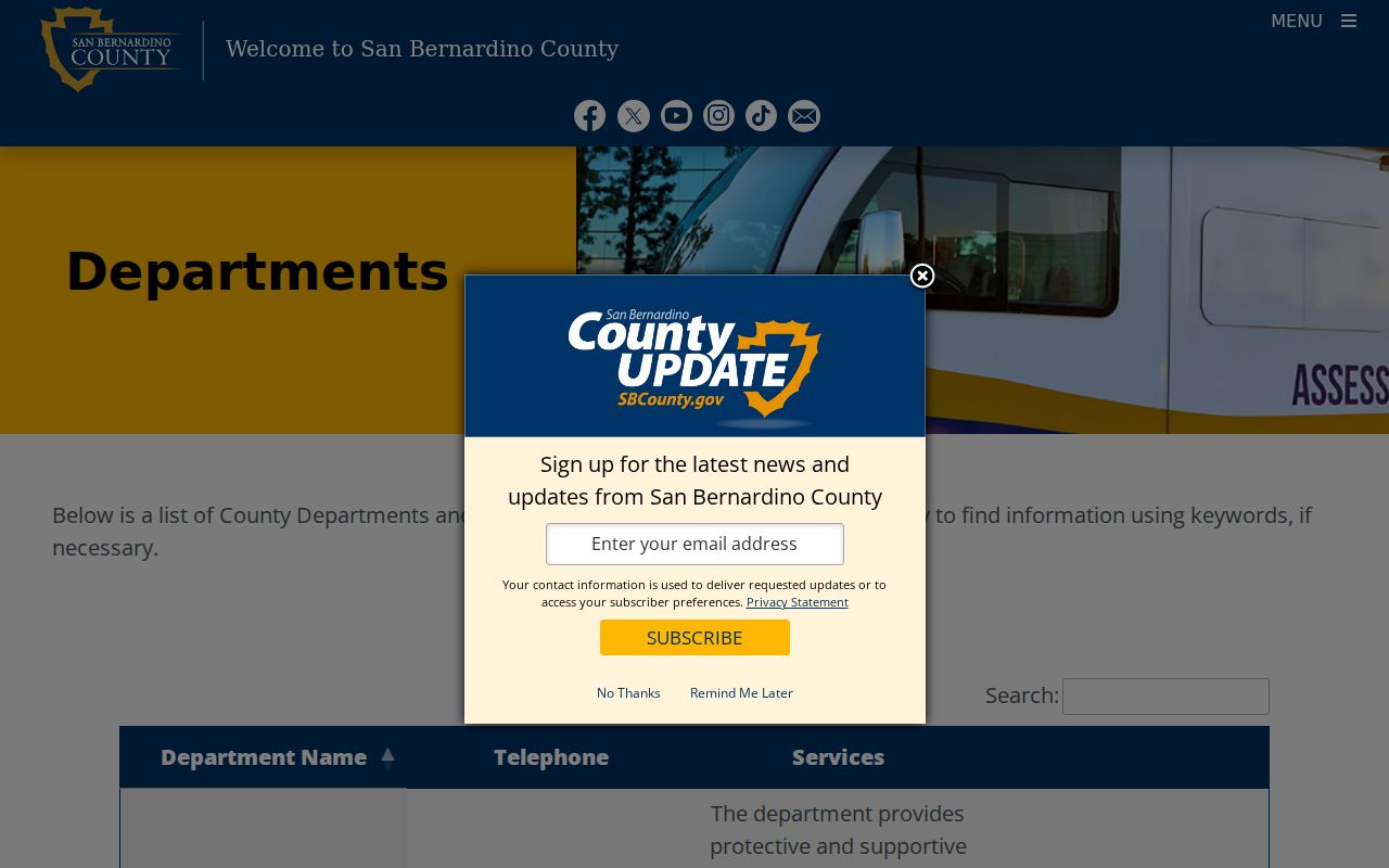 Twentynine Palms people directories San Bernardino County departments