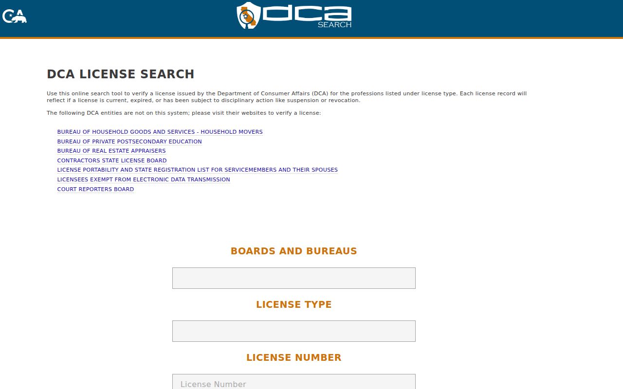 Twentynine Palms public records professional license search